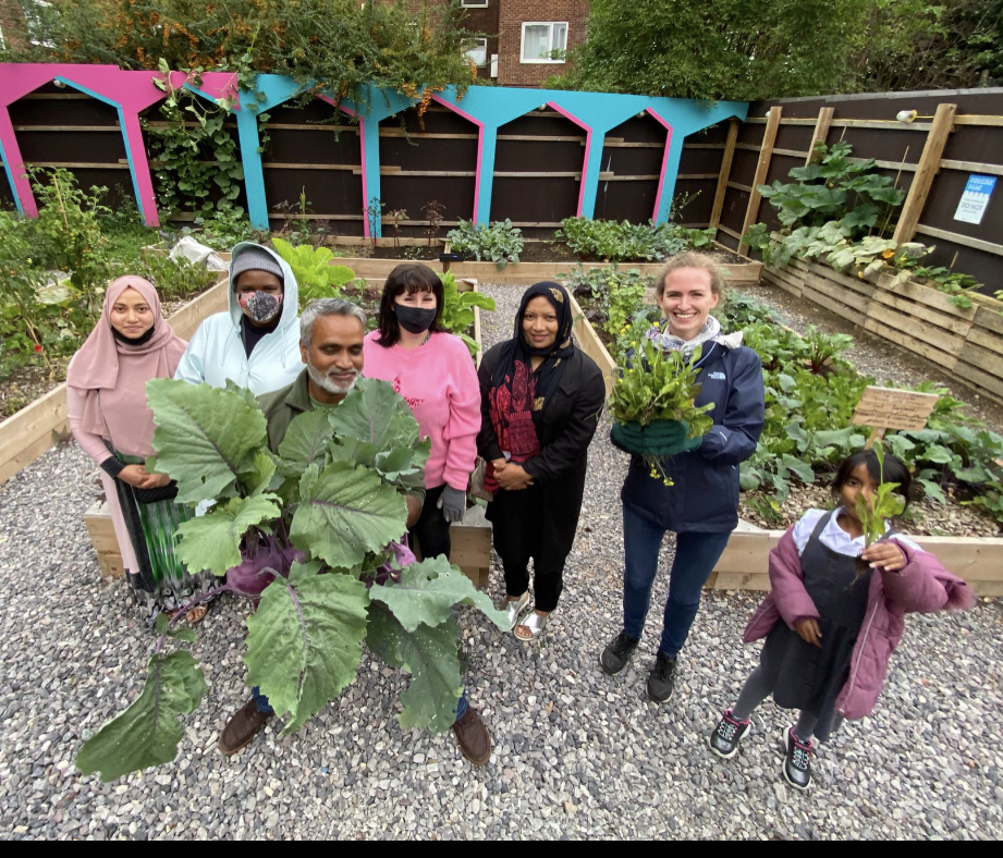 Local urban farmer's volunteers